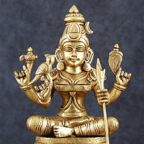 Buy Rajarajeshwari Lalita Devi, Kamakshi, Brass idol 12" - Budhshiv.com