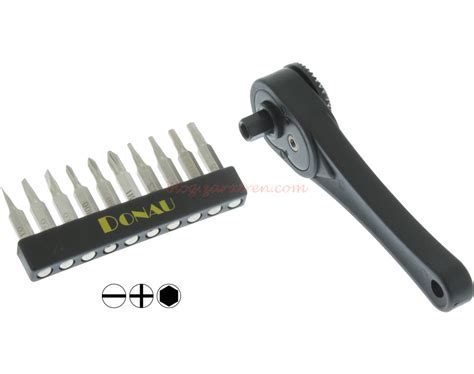 Donau Elektronik - Conjunto Mini Ratsche con 10 minipuntas bit ...