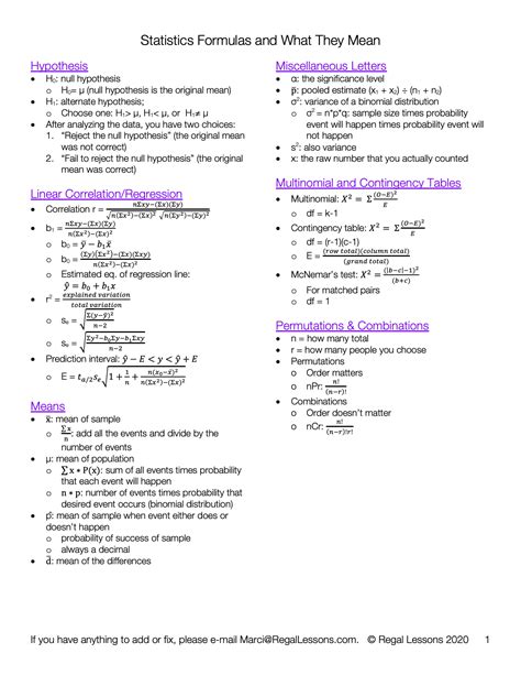 Image result for Statistic Formulas Explained