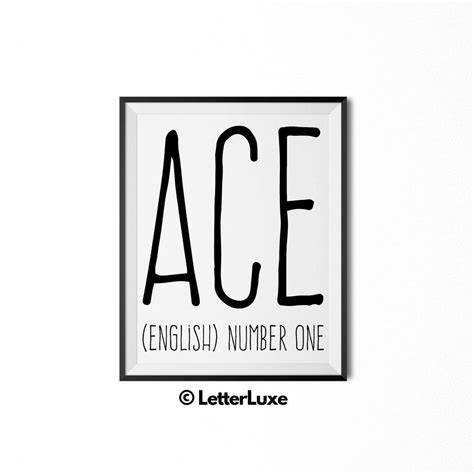 Ace English Number One Sign