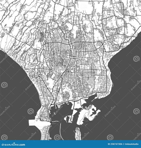 Denpasar Bali Indonesia Monochrome Minimalist Map Stock Illustration - Illustration of texture ...