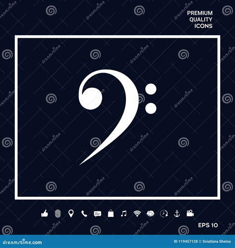 Bass clef icon stock vector. Illustration of draw, symbol - 119457128