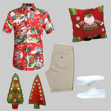SSLR Men's Santa Claus Party Tropical Ugly Hawaiian Christmas Shirts ...