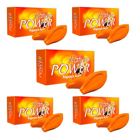 Buy NATURE POWER PAPAYA SOAP AURA ORANGE COLOUR - 125g X 5 (PACK OF 5 ...
