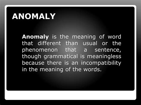 Anomaly, Metaphor and Idiom | PPTX