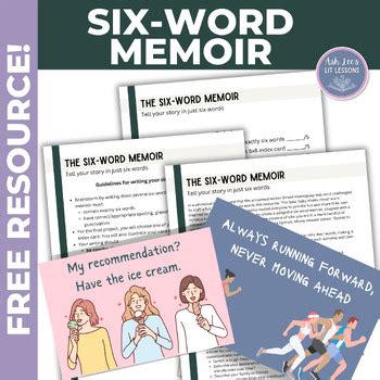 Six-Word Memoir Icebreaker Activity for High School English | TPT
