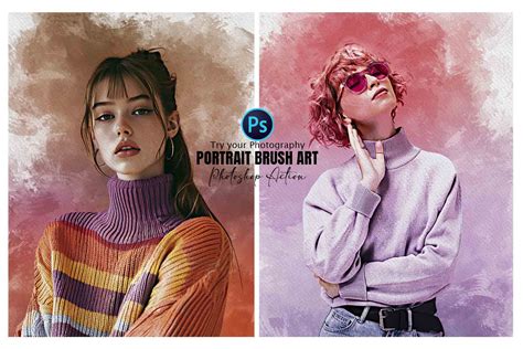 Photoshop Action - Portrait Brush Art Photoshop Action