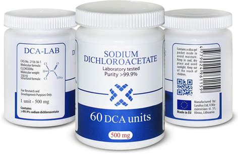 DCA-LAB DCA - Sodium Dichloroacetate 500mg, 60 Units, Purity India | Ubuy