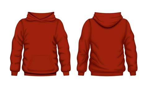 Red hoodie front and back views. Quality cotton hooded sweatshirt for ...