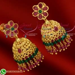 Jhumkas Gold Plated Fancy Design Imitation Jewellery Crystal Online ...
