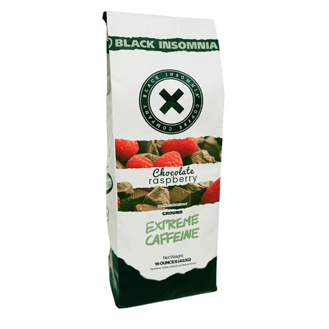 Black Insomnia Extreme Caffeine Coffee - Chocolate Raspberry Flavored ...