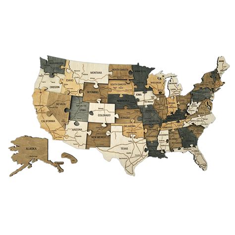 Buy Wood of the United States – USA Puzzle with the States and Capitals ...