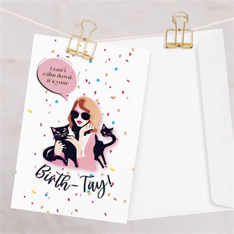Taylor Swift Birthday Card -taylor Swift Greeting Card for Swift Fans ...