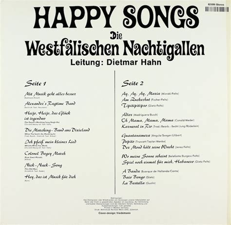 Die Westfälischen Nachtigallen. Happy Songs – Bertelsmann Vinyl Collection