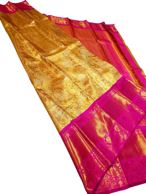 Golden Pure Silk Kanjeevaram Saree