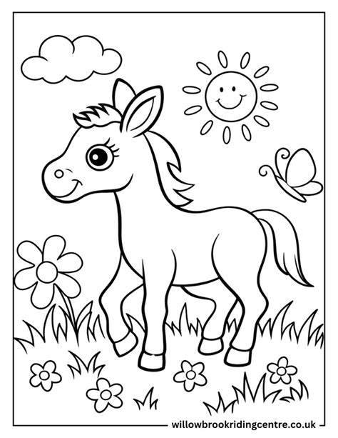 20 Cute Baby Horse Coloring Pages (Free PDF Printables)