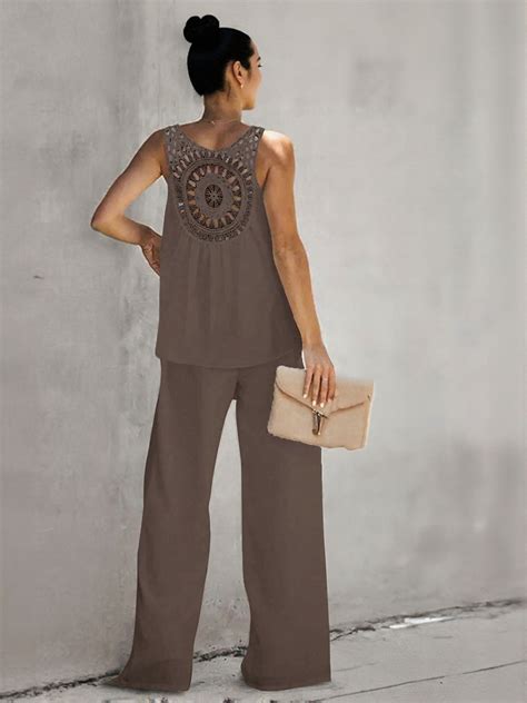 Shop Brown Top And Wideleg Pants Co-Ord Set - for Women | OUTZIDR | Gen ...