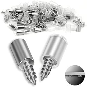 RiseOm Shelf Support Pegs/Shelf Pins with Non-Slip Sleeve Self-Tapping ...