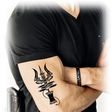 Shiv with Trishul Tattoo Waterproof Sticker Mahadev God Shiva Temporary ...