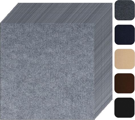 Self Adhesive Carpet Tile 10 Pcs 24" x 24" Peel and Stick Carpet Floor ...