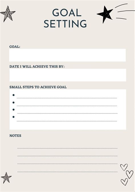 Printable Goal Setting Worksheet - Jace Printable