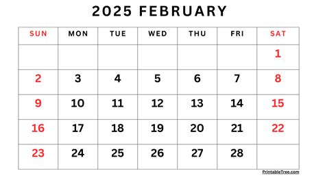2025 February Calendar Free Printable Template 2025 Inger Wrennie
