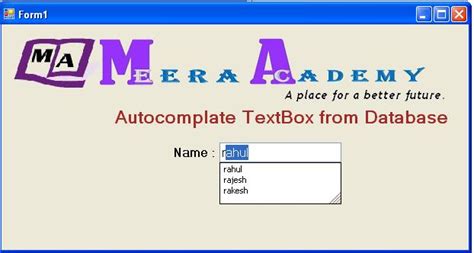 Image result for Vb.net Autocomplete Textbox