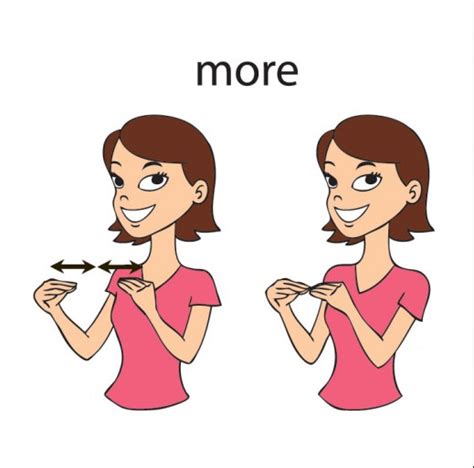 How to say "MORE" in Sign Language: Put your hands together and then ...