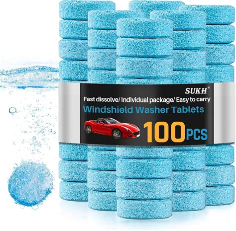 Amazon.com: Sukh Car Windshield Washer Tablets - Washer Fluid Tablets Glass Cleaner Concentrate ...