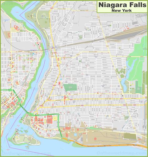 Large detailed map of Niagara Falls (New York) - Ontheworldmap.com
