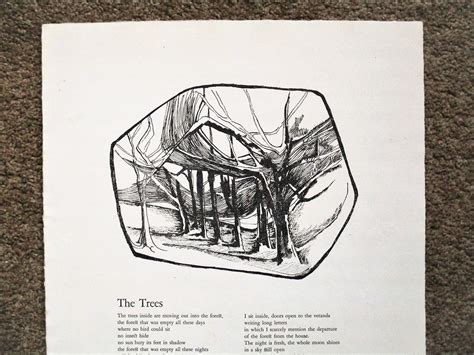 ADRIENNE RICH BROADSIDE POEM "THE TREES" 1 of 75 LOWELL HOUSE PRINTERS ...
