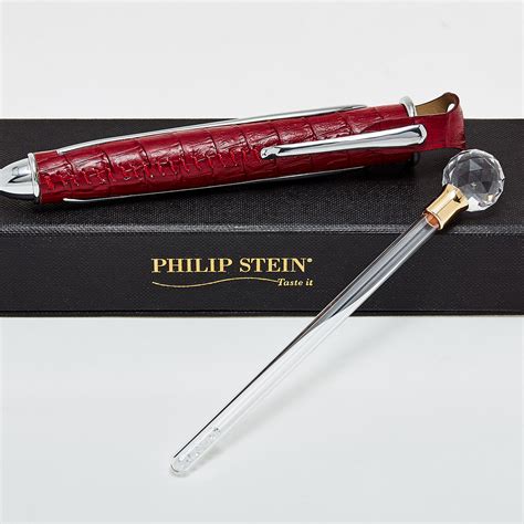 Philip Stein Swarovski Crystal Aerating Wine Wand + Red Leather Travel Case - Red Themed Watches ...