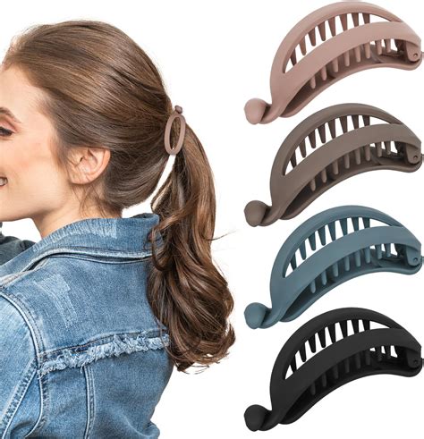 Amazon.com : Hapdoo 6PCS Banana Clip, Matte Banana Hair Clips for Women ...