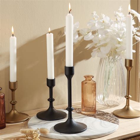 Better Homes & Garden 7.8" Decorative Black Cast Iron Taper Candle ...