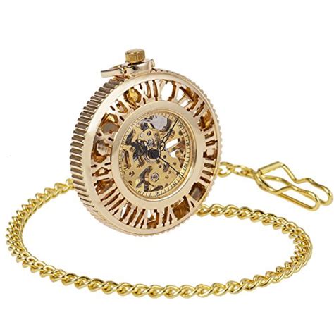 Buy Pocket Watch Open Face Skeleton Mechanical Men Antique SIBOSUN Hand ...