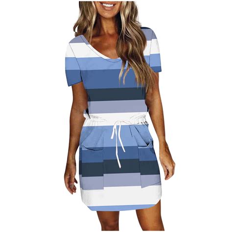 SMihono Summer Dresses for Women 2025 Striped A-Line Boho Sundress ...
