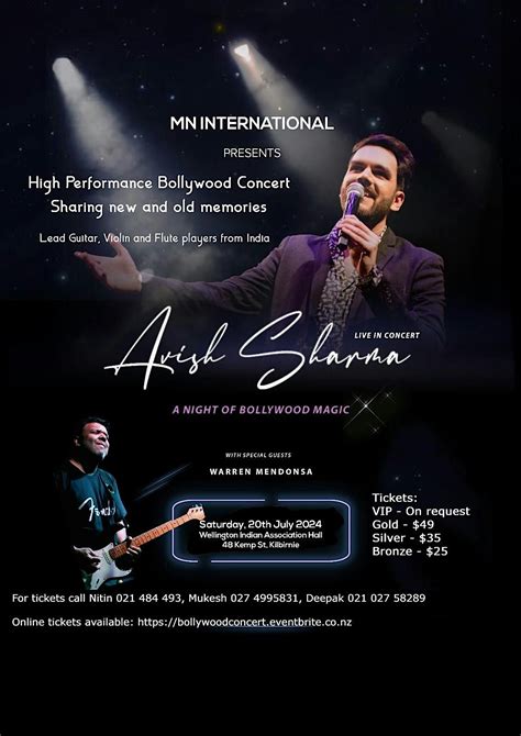 Bollywood Musical Concert, 48 Kemp Street, Wellington, 20 July 2024 ...