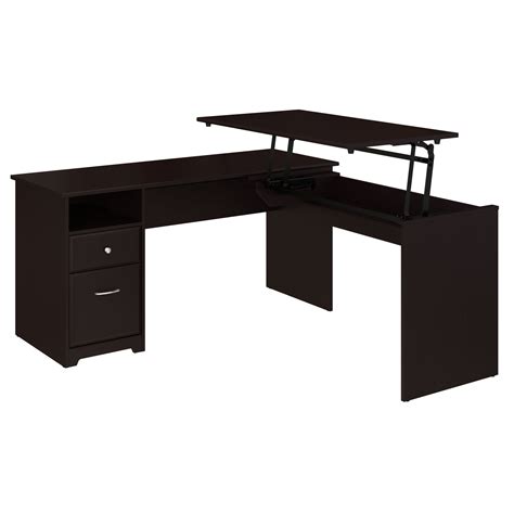 Buy Bush Furniture Cabot L Shaped Desk with Drawers and Lift-n-Lock ...