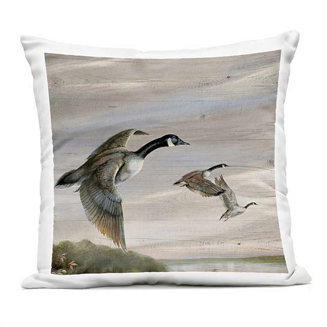 Stupell Industries Flying Geese over Rustic Outdoor Printed Pillow ...