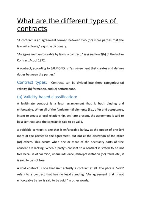 Different types of contracts - What are the different types of ...