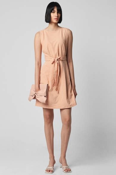 Buy Women Orange Check Thigh-Length Formal Dress Online - 915969 | Van ...