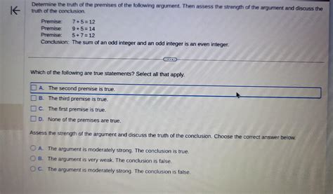 Solved Determine the truth of the premises of the following | Chegg.com
