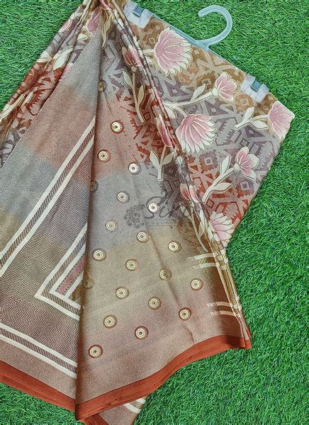 Lovely Brasso Saree in Foil Print – Siri Collections