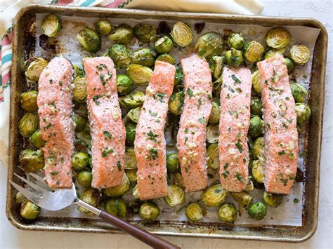 Sheet Pan Salmon and Brussels Sprouts