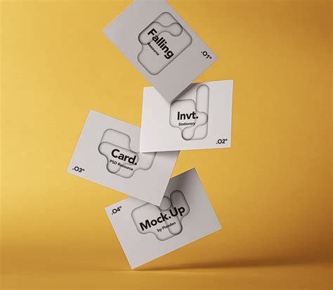 Stationery Falling Psd Card Mockup | Pixeden Club