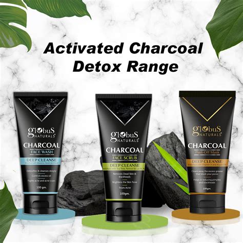 Globus Naturals Charcoal Peel Off Mask in a 100g jar, showcasing the ...