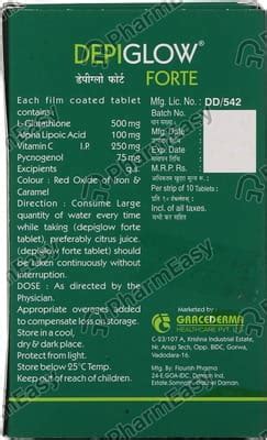 Depiglow Forte Strip Of 10 Tablets: Uses, Side Effects, Price & Dosage ...