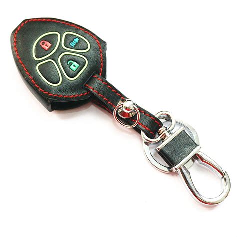 WFMJ Black Leather 3 Buttons Remote Key Chain Cover Case Fob for Toyota ...