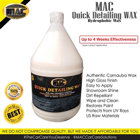 ;erQUICK DETAILING / HYDROPHOBIC WAX MAC CAR CARE SOLUTIONS | Lazada PH