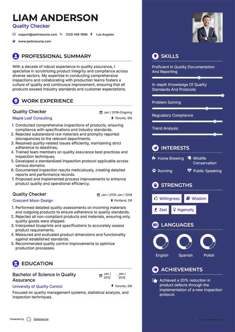 10+ Quality Checker Resume Samples & Templates for 2025